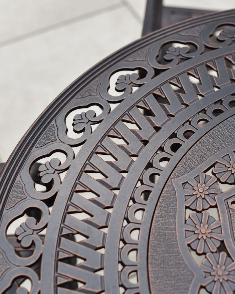 Fleur De Lys Pattern On Garden Tabletop