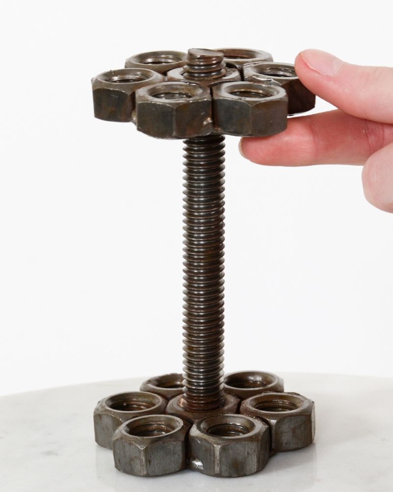 Floral Pen Holder Scrap Metal Art Sculpture To Scale