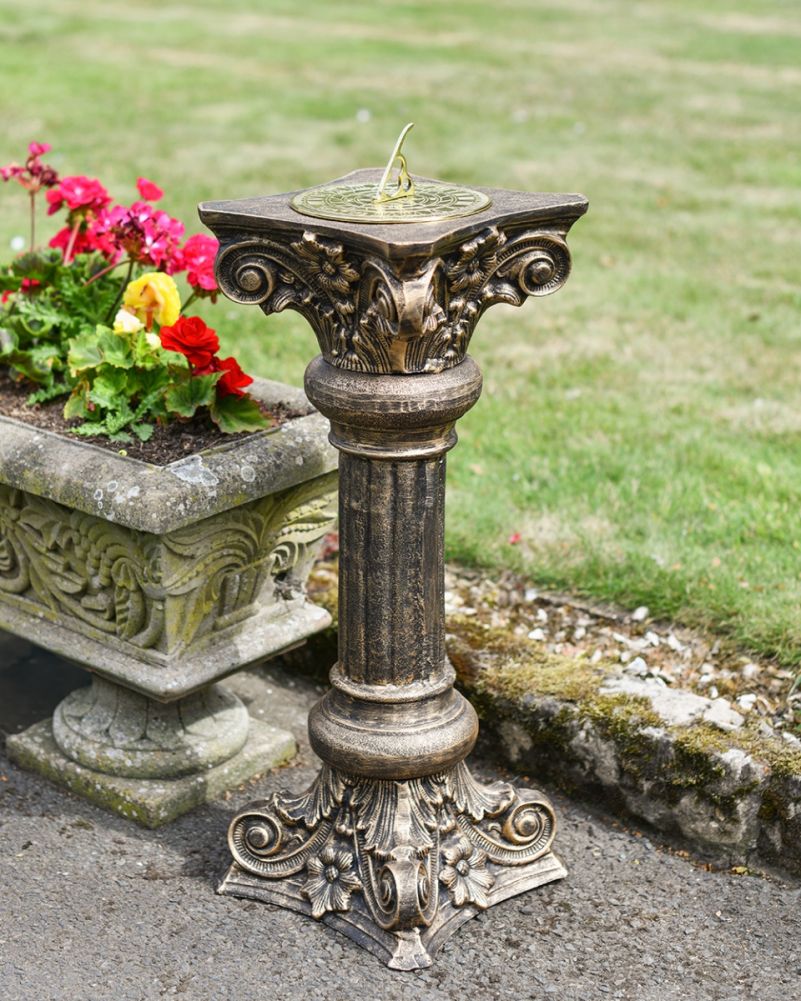 'Flos' Bronze Cast Aluminium Sundial Column