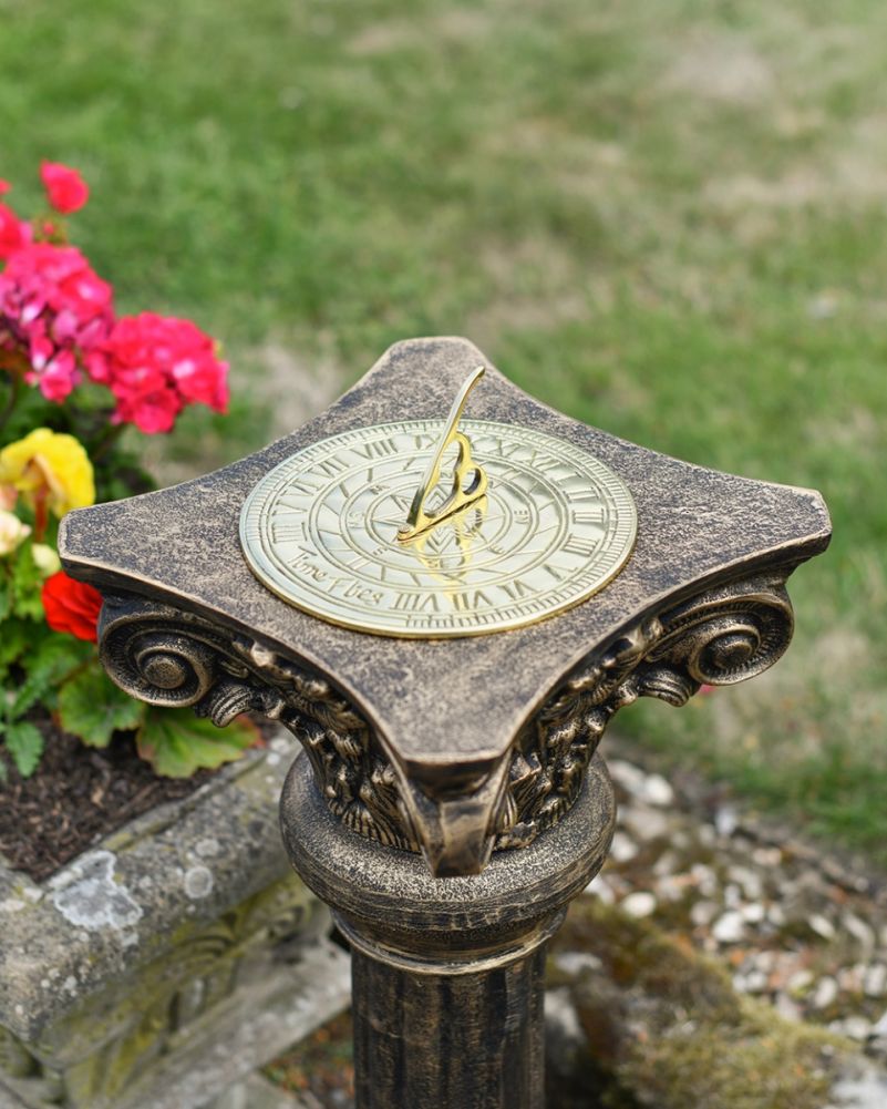 'Flos' Bronze Cast Aluminium Sundial Column Top