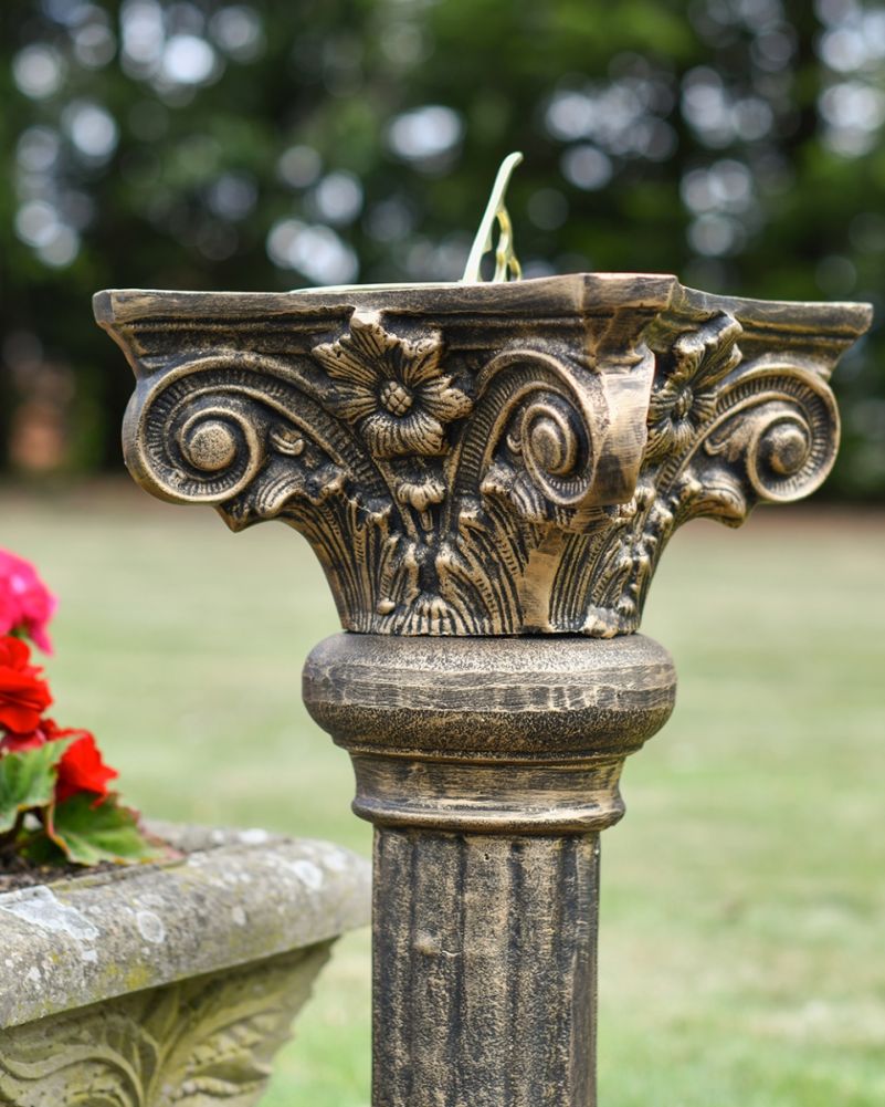 'Flos' Bronze Cast Aluminium Sundial Column Design