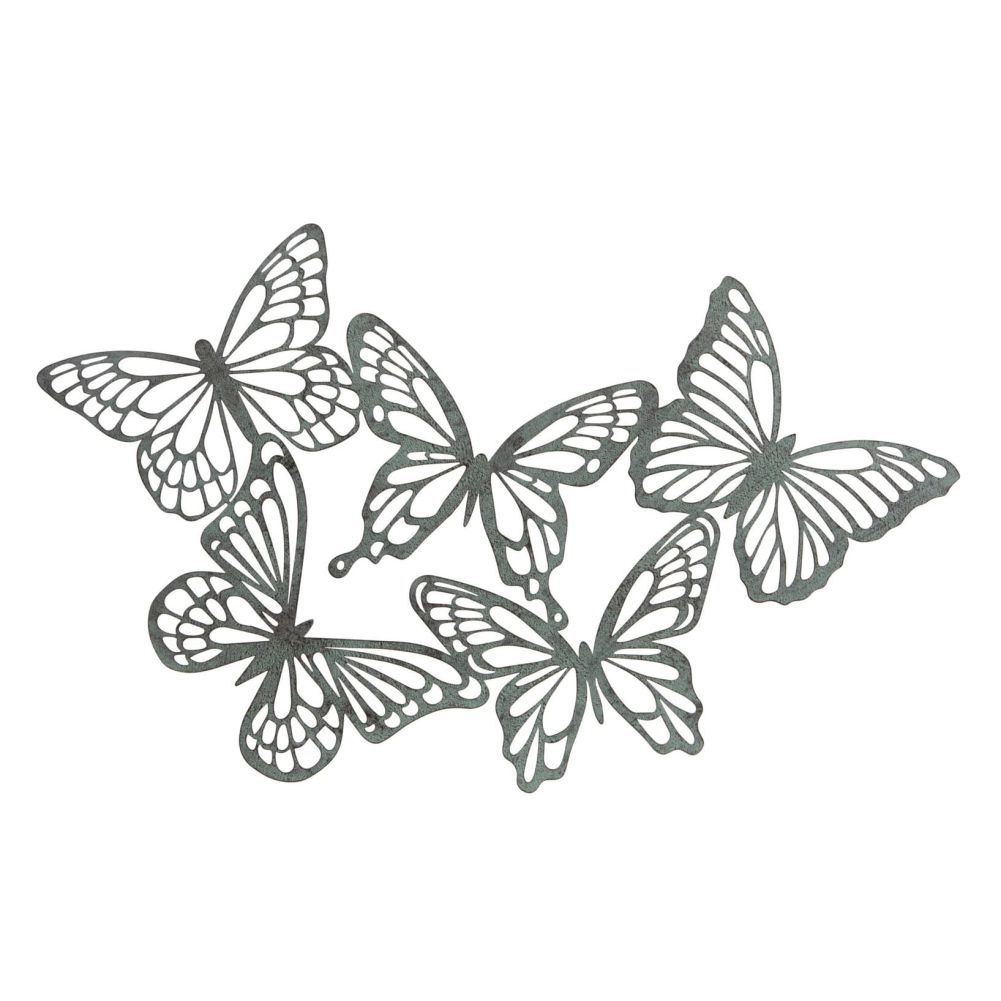 Flying Butterflies Wall Art in a Verdigris Finish
