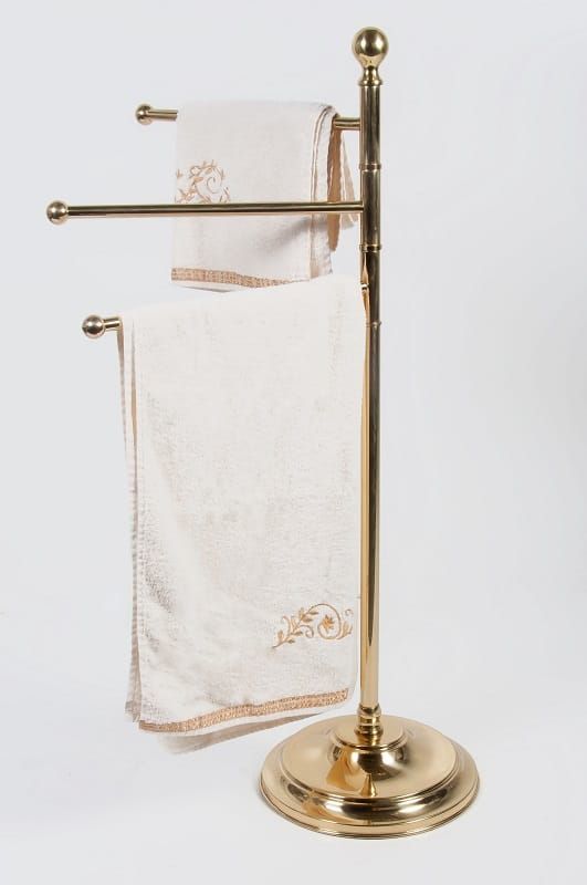 Three Tier Polished Brass Towel Rail
