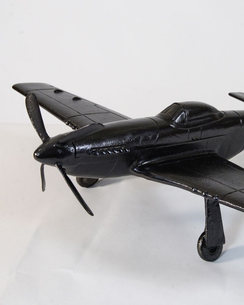Front Of The Black 52cm 'Squadron Mustang' Aeroplane Interior Ornament