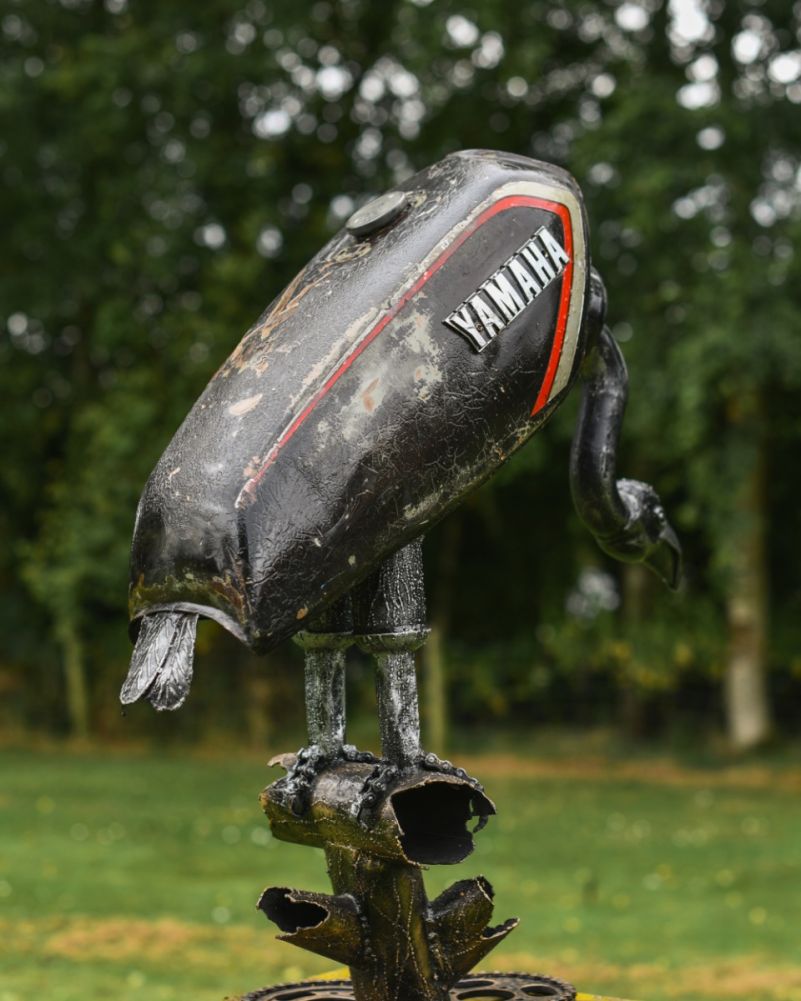 Fuel Tank Vulture Recycled Metal Sculpture  Back