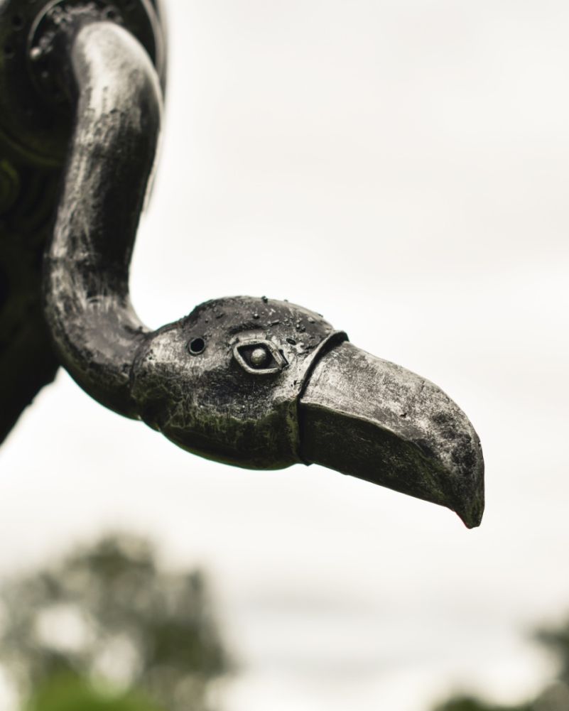 Fuel Tank Vulture Recycled Metal Sculpture Face