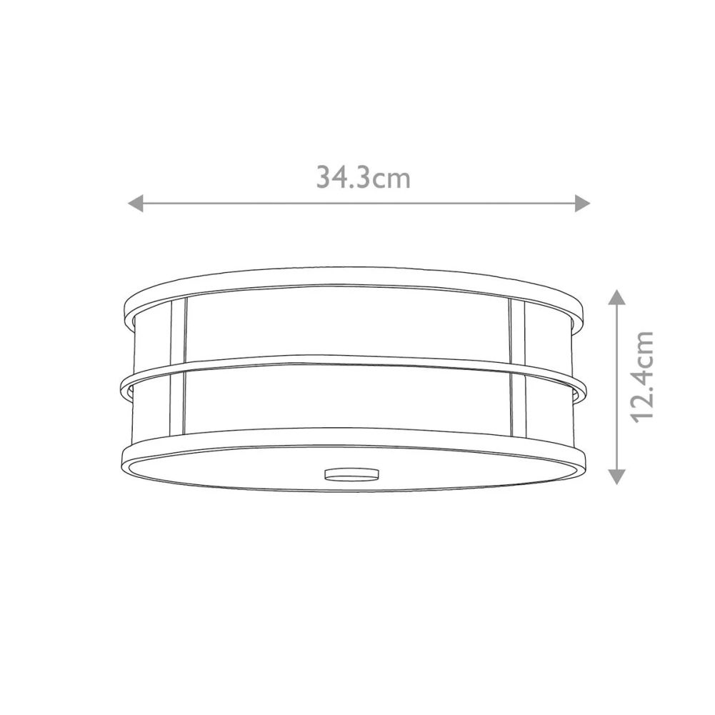 'Fusion' Three Light Flush Mount Light Dimensions