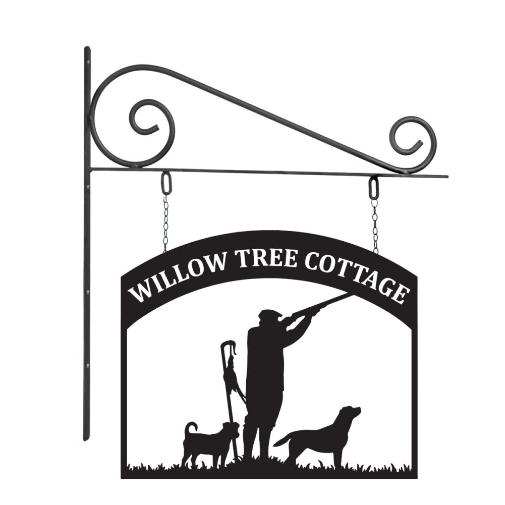 Steel Game Season Jack Russell & Labrador House Name Sign