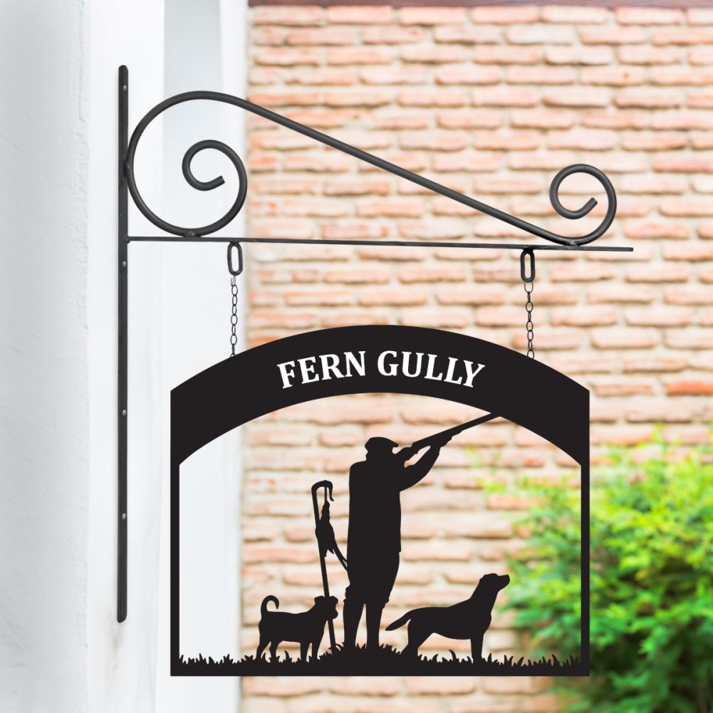 Steel Game Season Jack Russell & Labrador House Name Sign