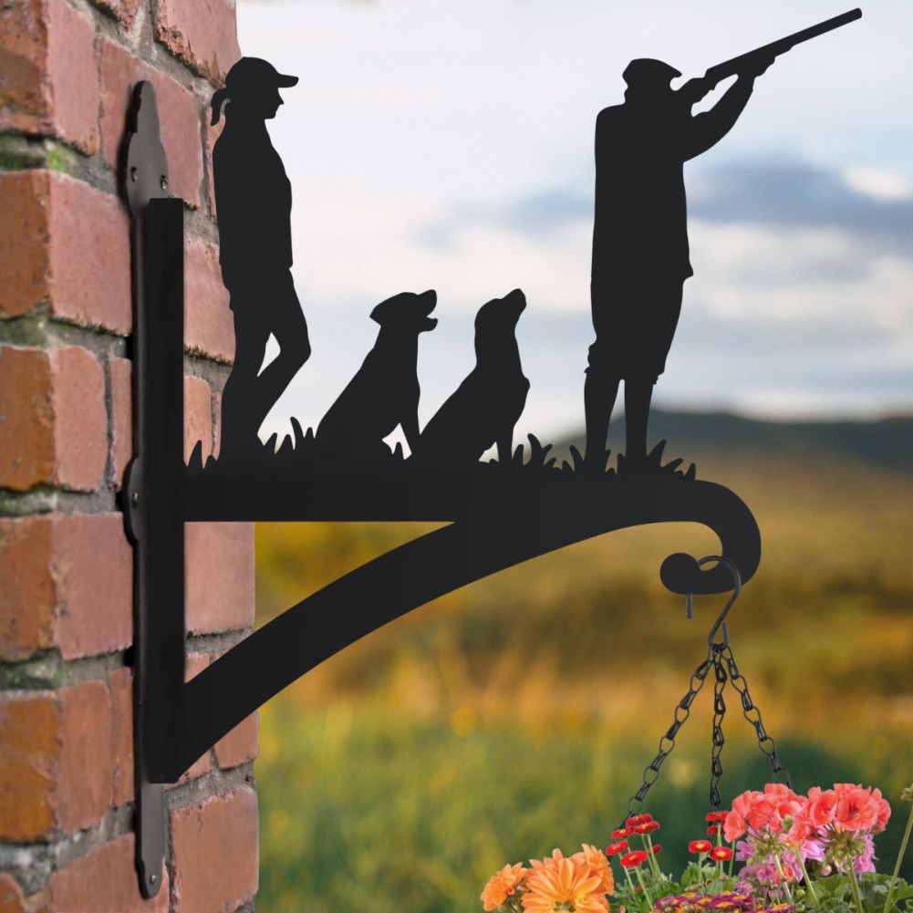Game Season Hanging Basket Bracket Featuring Two Labradors In A Countryside Setting