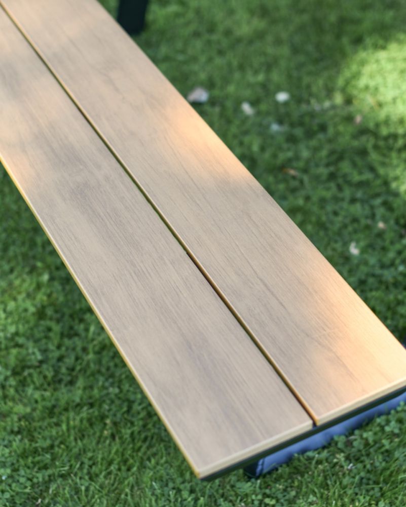 Close Up Of Wooden Bench Seat