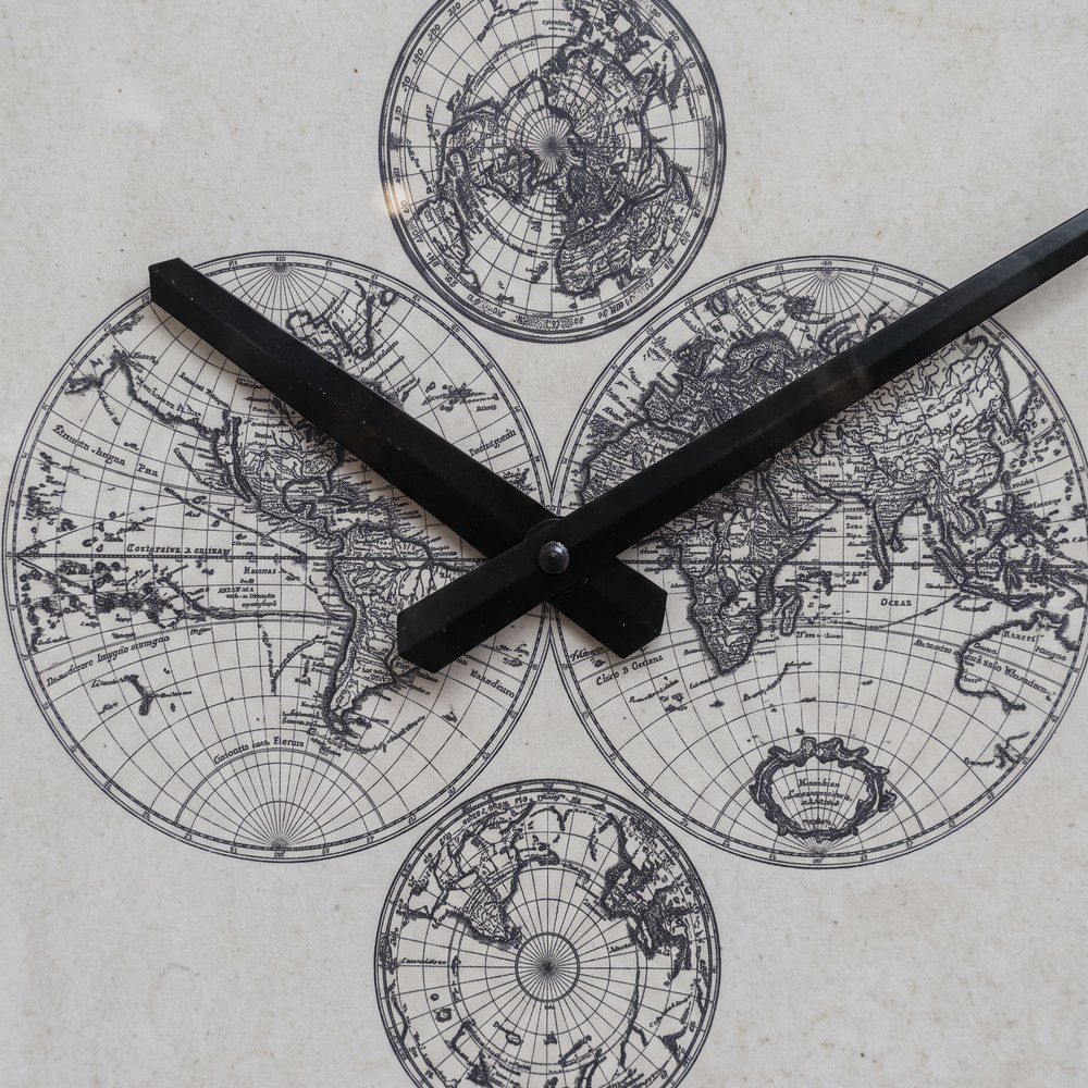 world map design wall clock