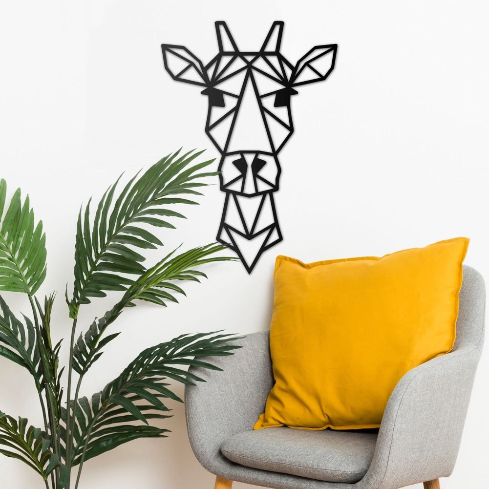 Geometric Giraffe Wall Art With a Reading Chair