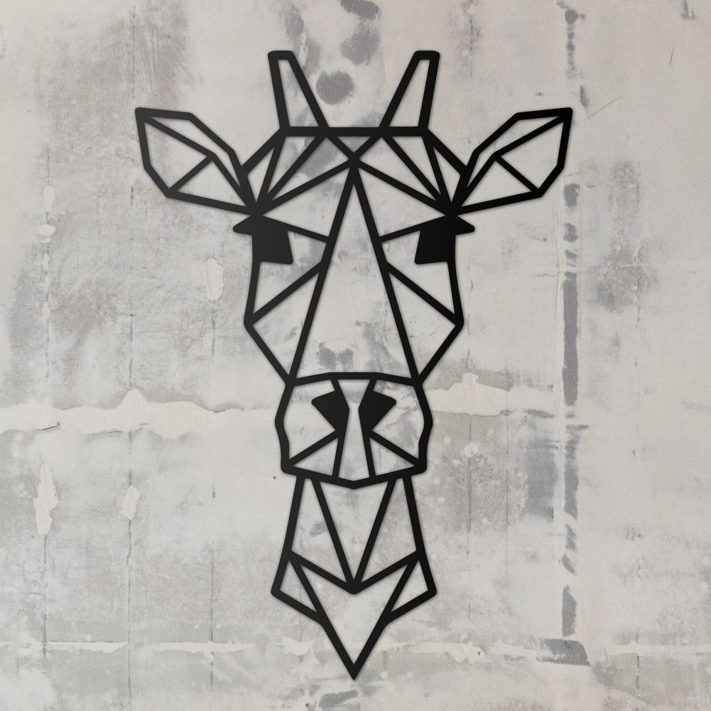 Geometric Giraffe Wall Art On Rustic Background