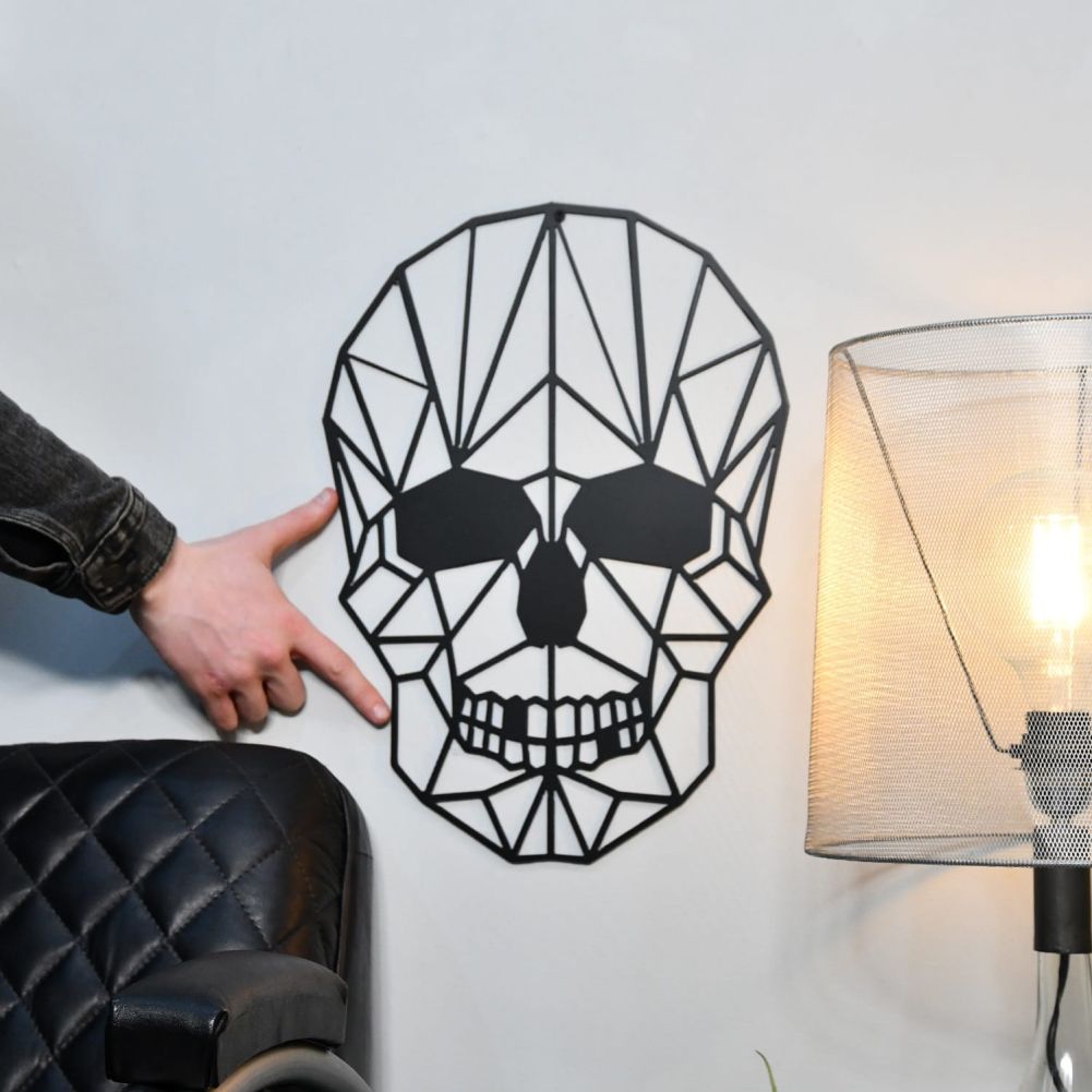 Black Skull Wall Art in Situ 