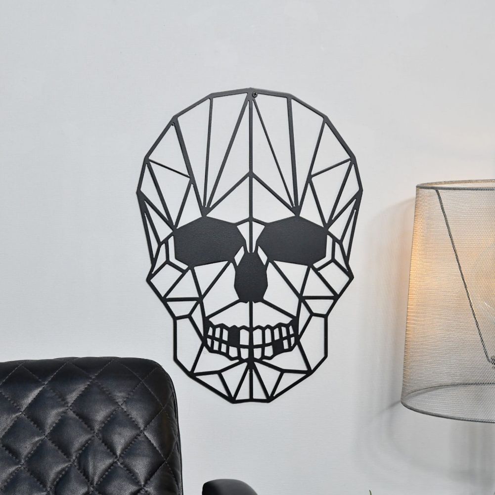 Geometric Skull Wall Art on Wall 