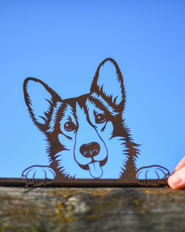 German Shepherd Puppy Fence Topper - Rustic Scale
