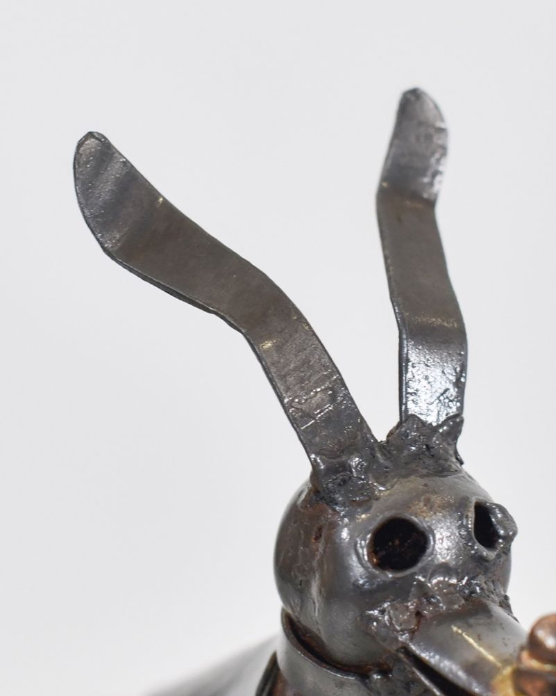 Ghost Dog Scrap Metal Art Sculpture Ears