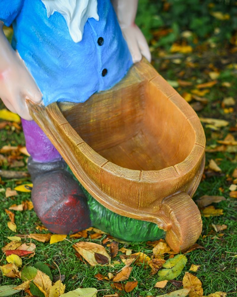 'Glim' The Fibreglass Garden Gnome Wheel Barrow