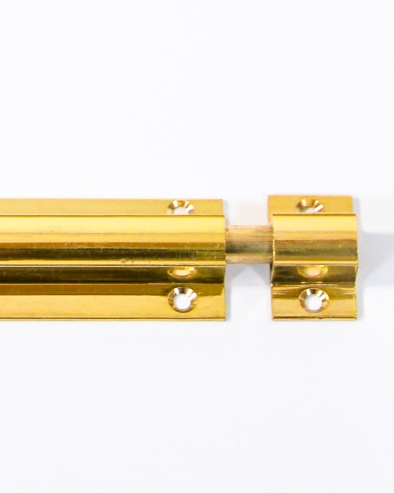 Traditional Brass Door Bolt Up Close