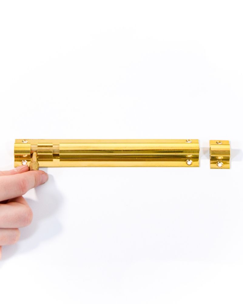 Scale Of The Polished Brass Door Bolt 