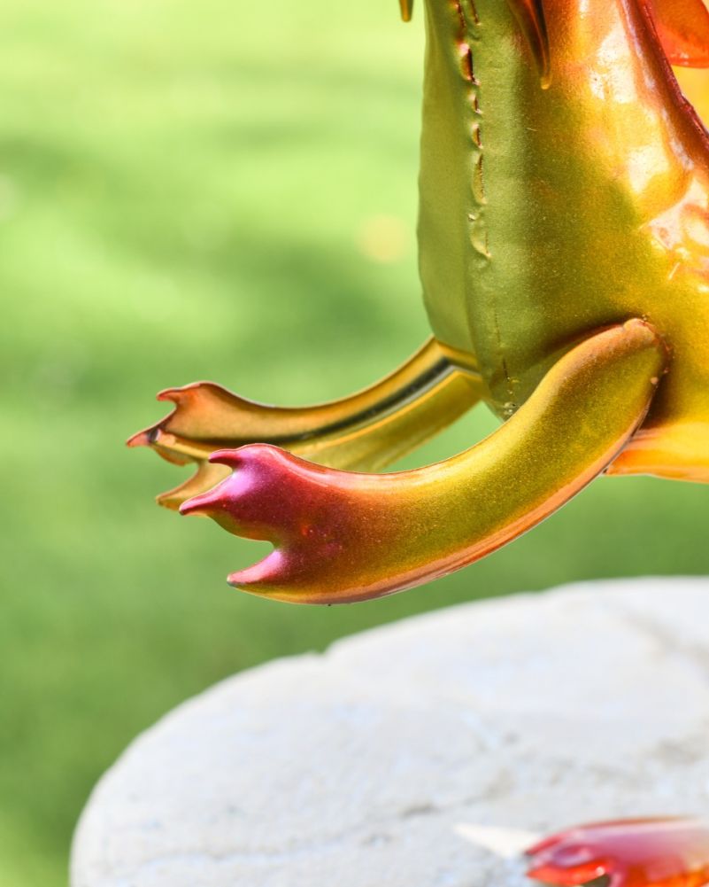 Gold Metal Baby Dragon Garden Sculpture  Arms