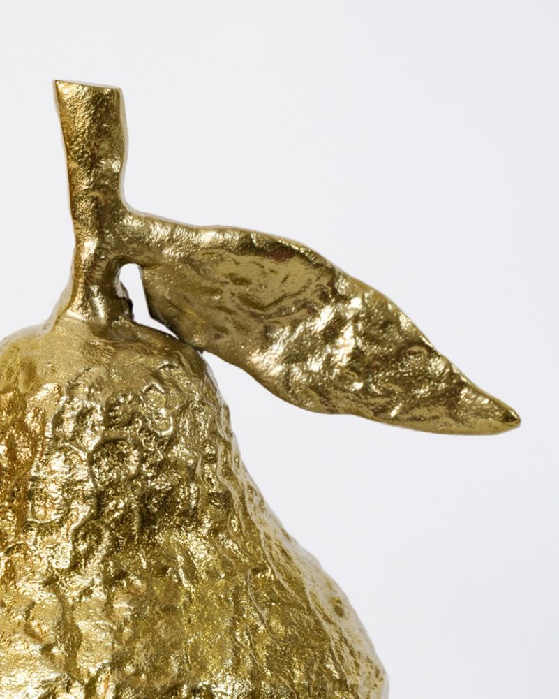 Gold Shadows Harvest Textured Pear Interior Ornament Up Close