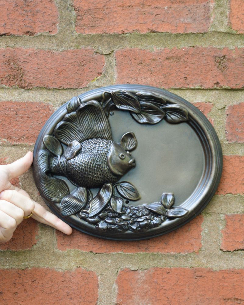 Scale Of The Goldfish Naural Bronze House Sign