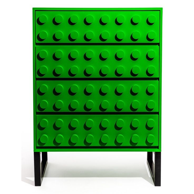 Green Brick Collection Chest of Drawers - 4 Drawer Unit