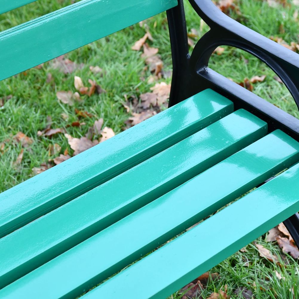 Green Slats on the Seat of the Bench