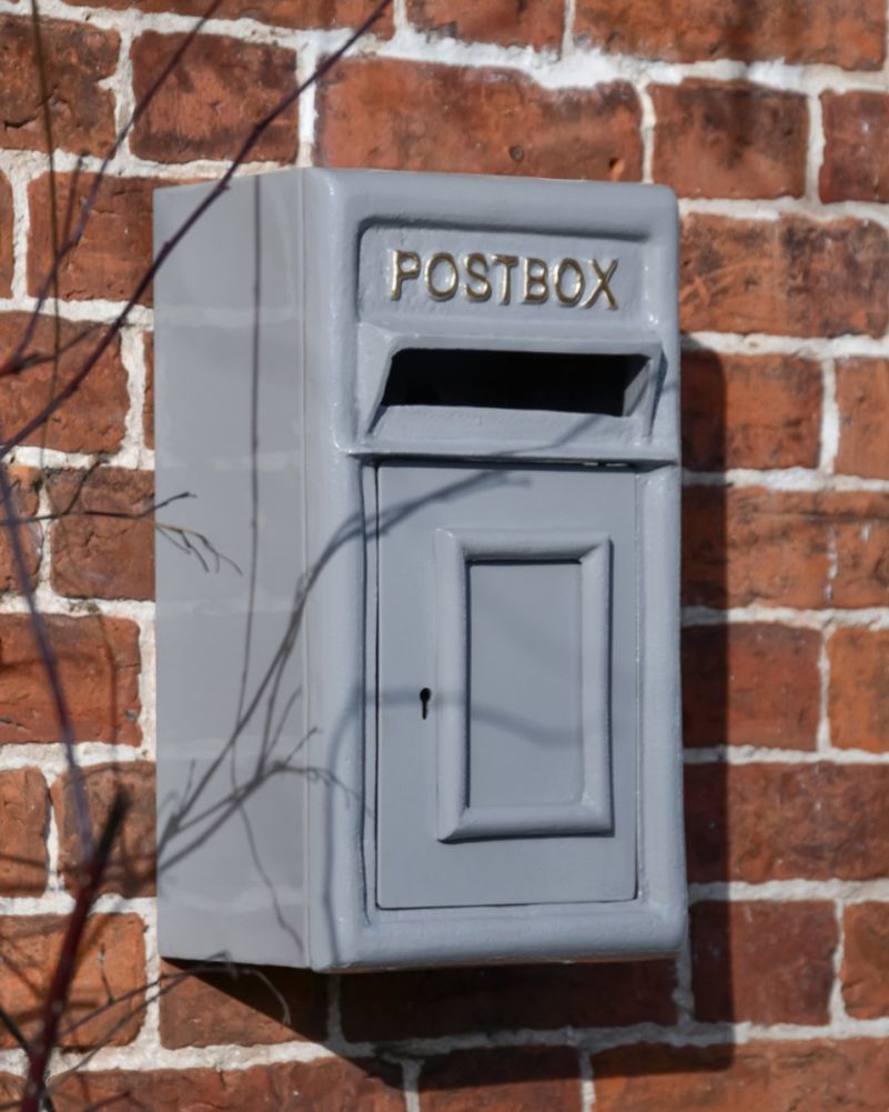 Grey and Gold Traditional Wall Mounted Post Box