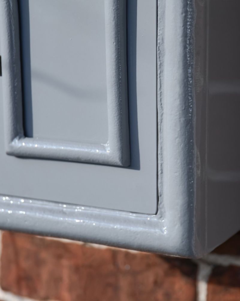Grey and Gold Traditional Wall Mounted Post Box Corner Detail