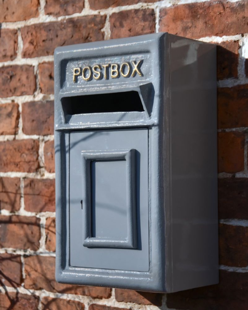 Grey and Gold Traditional Wall Mounted Post Box