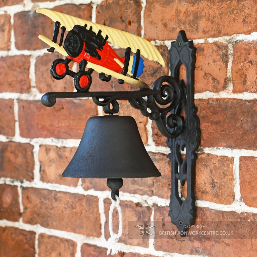Hand Painted Plane Garden Bell