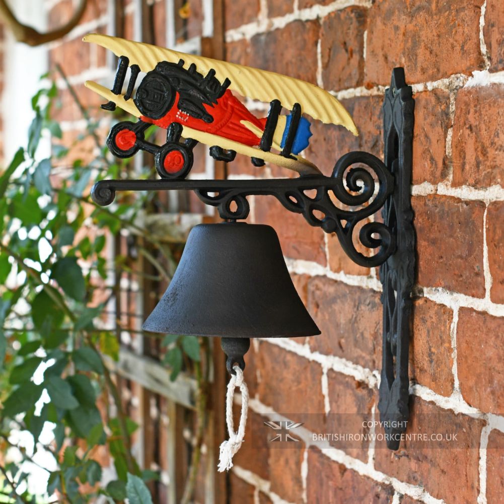 Hand Painted Plane Garden Wall Bell