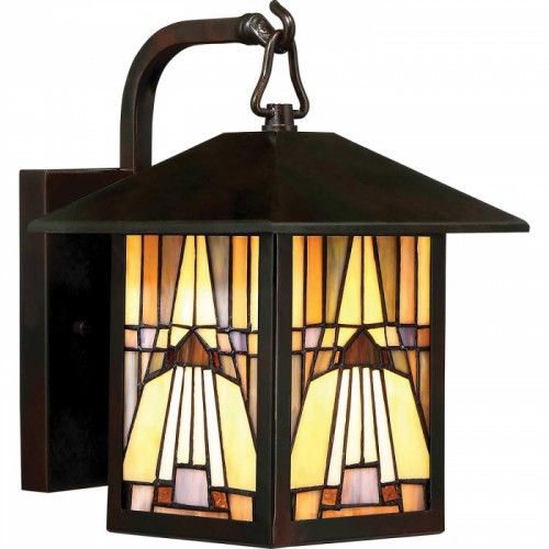Handcrafted Stained Glass Top Fix Wall Light-28cm