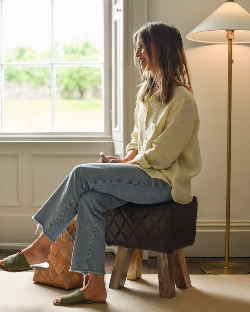 'Handerwood Brown' Leather Pommel Stool Scale