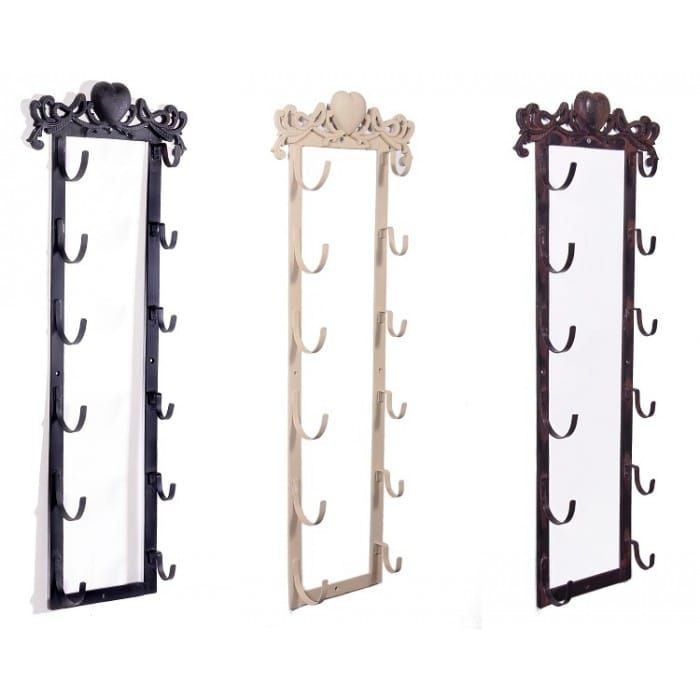 'Ashberry' Wall Mountable Heart Wine Rack Available in Black, White, Cream and Rustic Brown