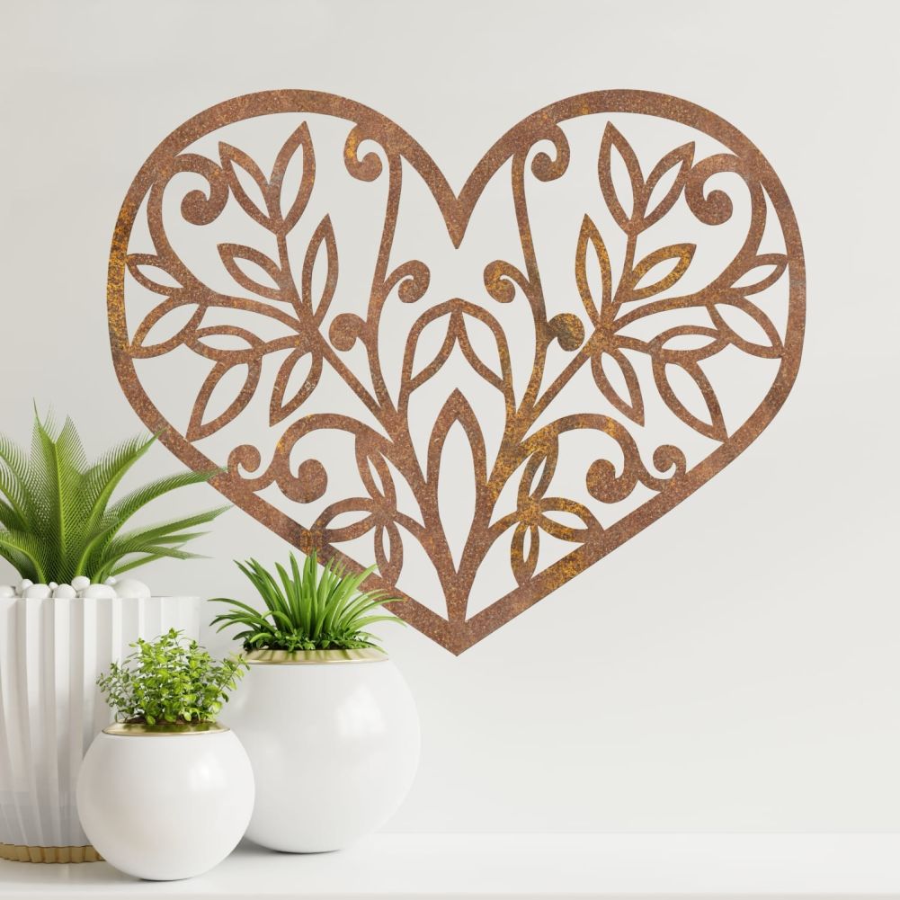 Rustic 'Heart Of Nature' Wall Art With Pot Plants