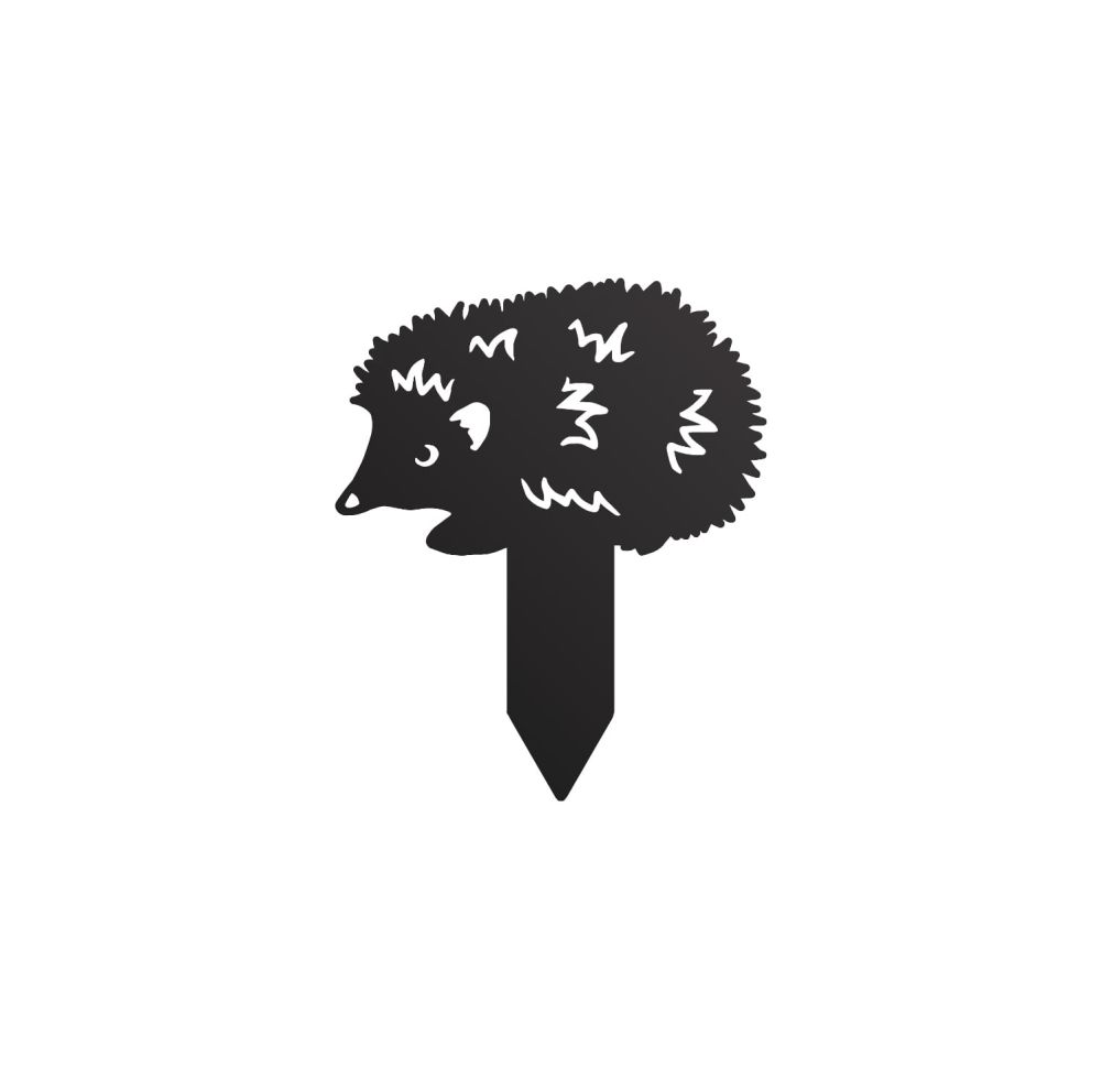Foraging Hedgehog Silhouette - Black