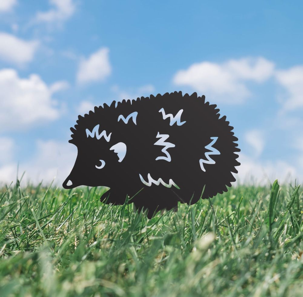 Foraging Hedgehog Silhouette - Black
