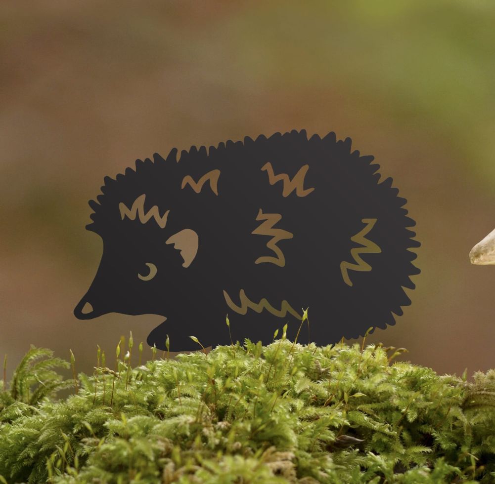 Foraging Hedgehog Silhouette - Black