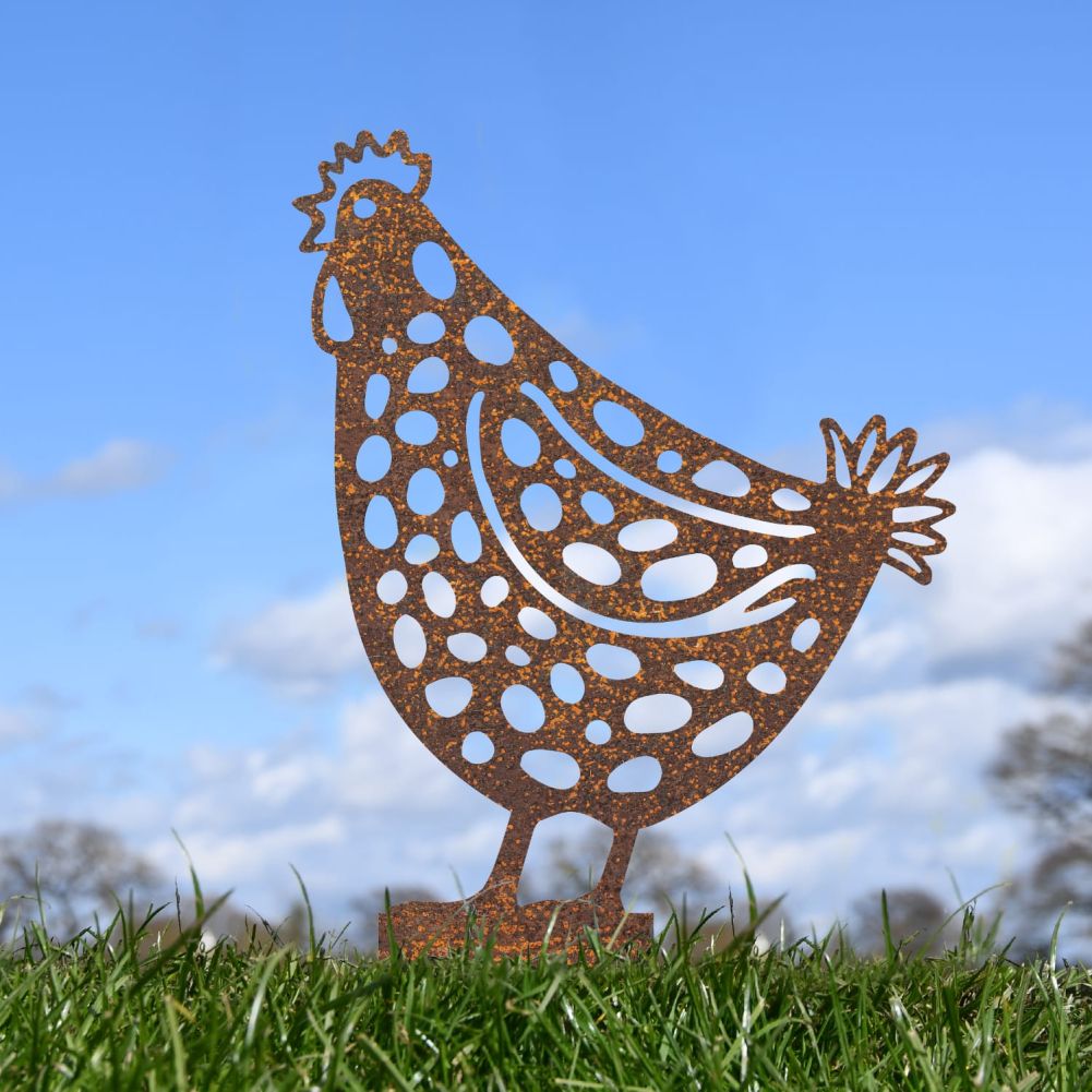 Rustic Spotted Hen Silhouette