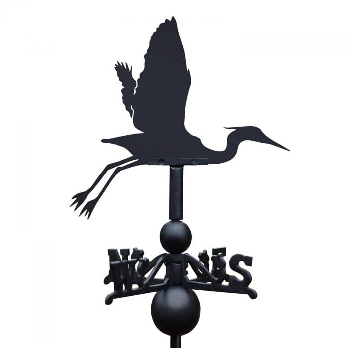 Cast Iron & Steel Heron Flying Weathervane