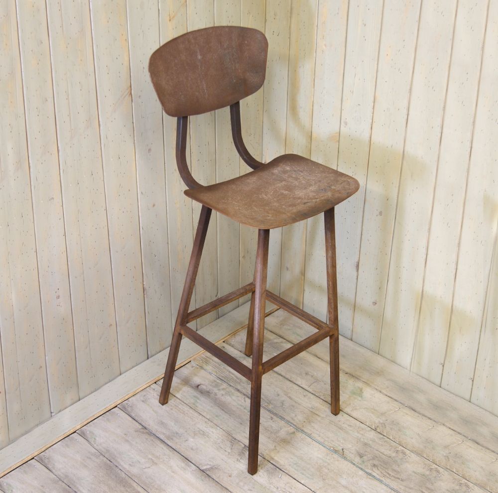 Rustic Iron High Pub Stool