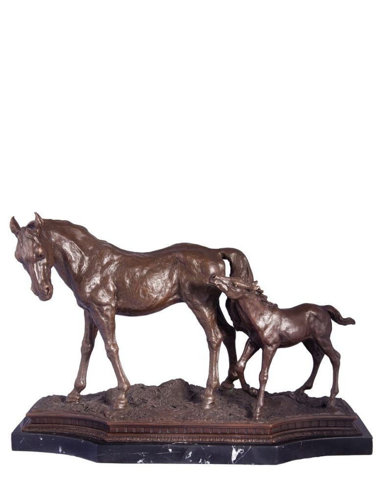 “River Vale Ranch” Horse & Foal Bronze Sculpture 