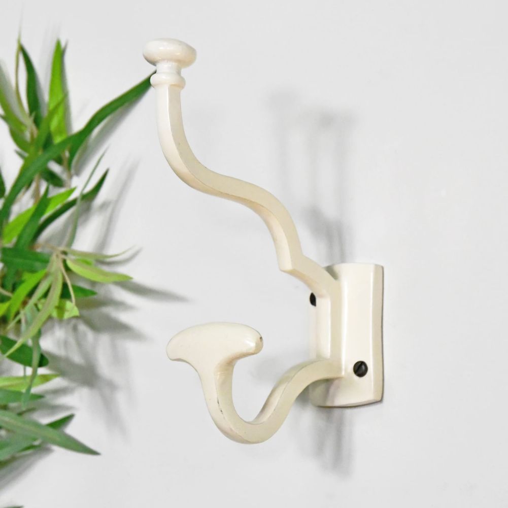 Cream Hook With Wide Coat Holder