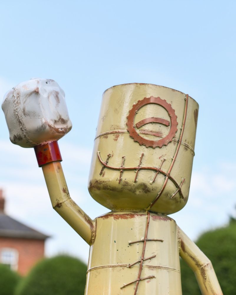 Home Run The Baseball Robot Garden Sculpture Face