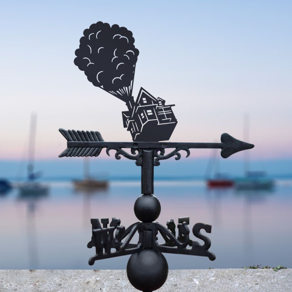 House With Balloons Weathervane