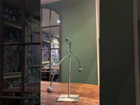 The 'Volleyball Player' Scrap Metal Kinetic Balance Sculpture